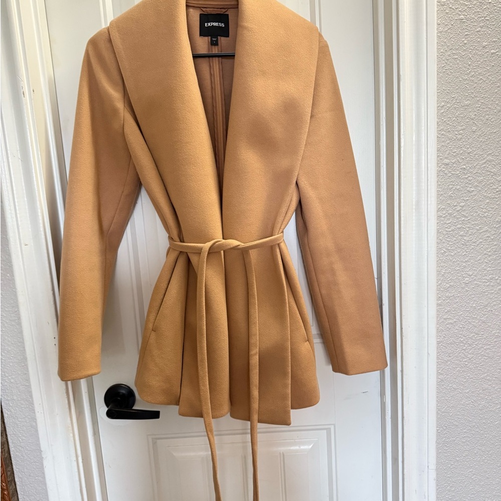 Express Tan Trench Coat with Belt